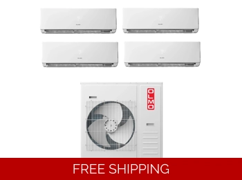 OLMO 4 Room Mini Split AC Heat Pump (-13°F) WIFI, E-Star: 22 SEER2/12.85 EER/10 HSPF (R454B)